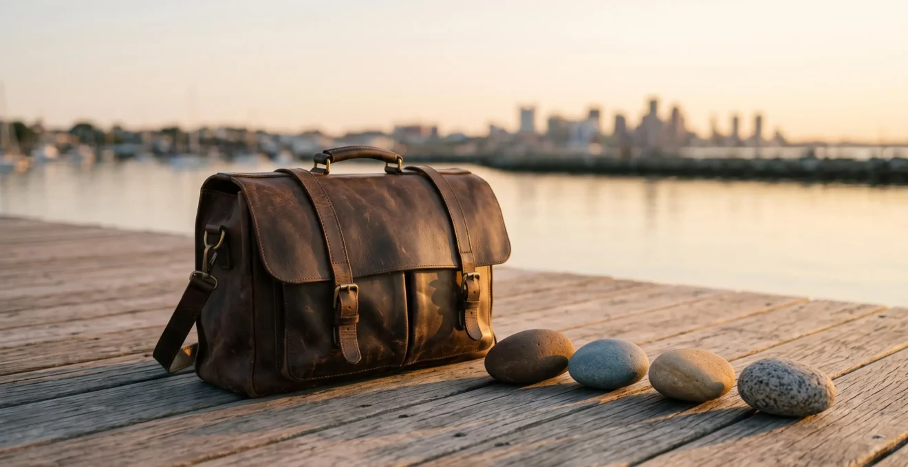 Symbolic composition representing a journey across Australia's four coastal capitals without travel burnout